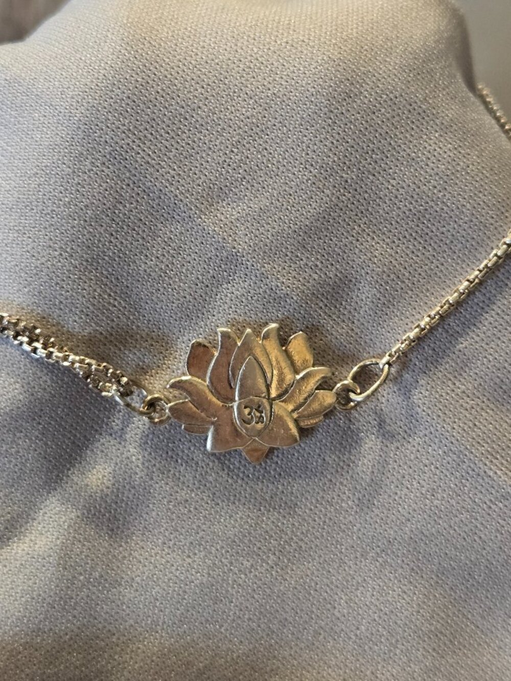 ALEX and ANI Lotus peace silver bracelet